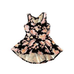 Women's Say Anything Floral Tank Top M Black Pink